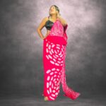 Pink Handcrafted Cotten Batik Saree with Modern Design