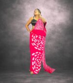 Pink Handcrafted Cotten Batik Saree with Modern Design