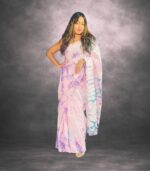 Multi Colors Sri Lanka Handcrafted Cotten Batik Saree with Modern Design - Image 2