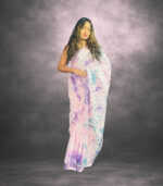 Multi Colors Sri Lanka Handcrafted Cotten Batik Saree with Modern Design - Image 5