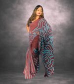 Stylish Maroon Handcrafted Cotten Batik Saree with Modern Design
